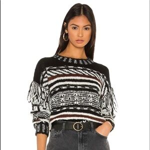 Cliché Boho fringe sweater womens M